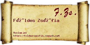 Földes Zsófia névjegykártya